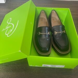 Sam Edelman Women’s Black Loafers with Gold Accent